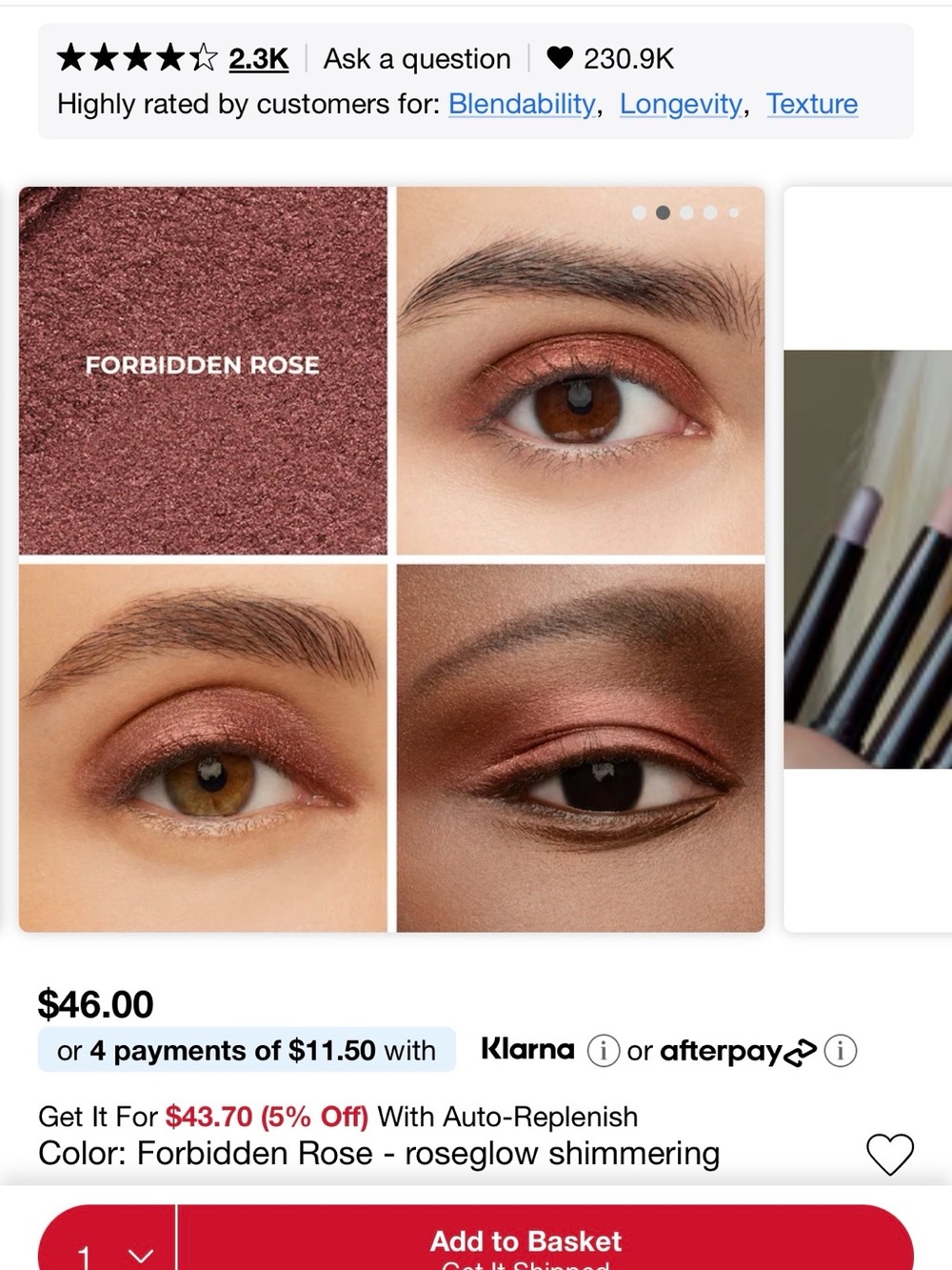 laura mercier Forbidden Rose Rosegold Shimmer Eyeshadow